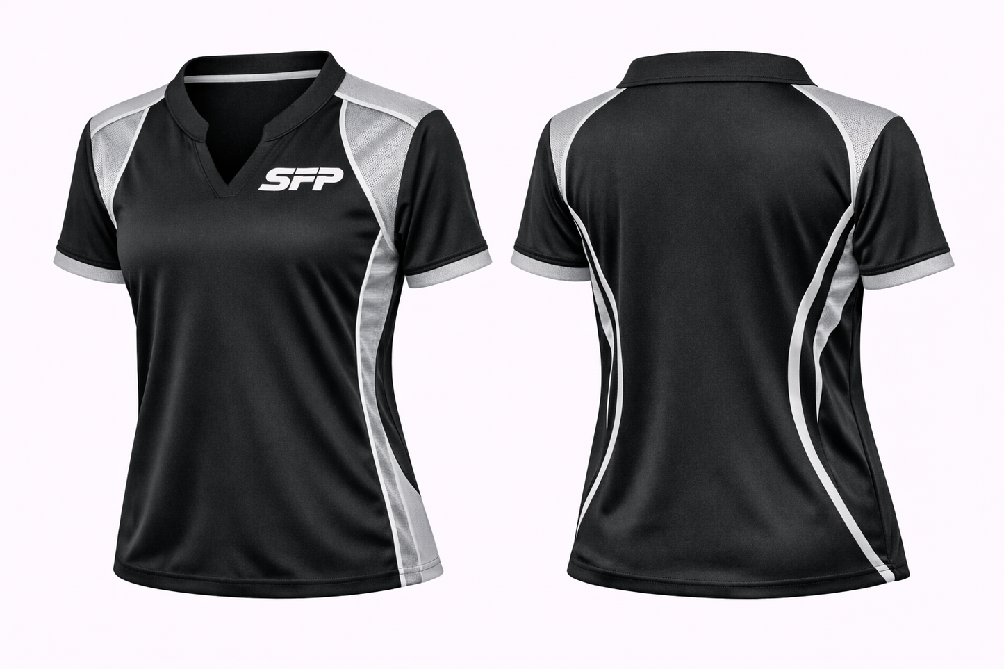 LADIES ELITE OPEN V-NECK POLO