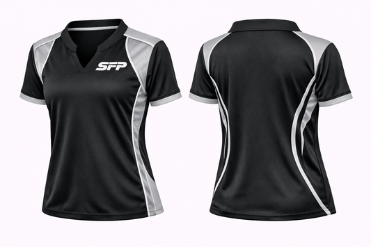 LADIES ELITE OPEN V-NECK POLO